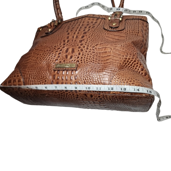 Etienne Aigner brown Crocodile Embossed Leather Handbag Tote Bag Purse - Picture 16 of 16